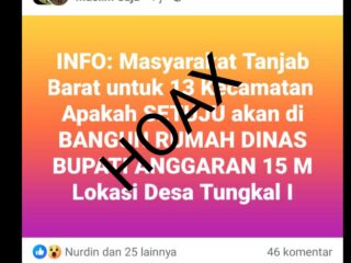 Beredar di Medsos Pembangunan Rumah Dinas Bupati, Kadis PU Tanjabbar: Itu Hoax